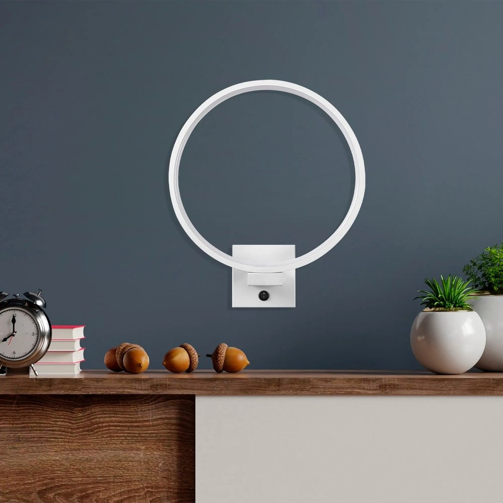 Aplique de Parede Halka – Branco – 30 cm x 36 cm x 9 cm