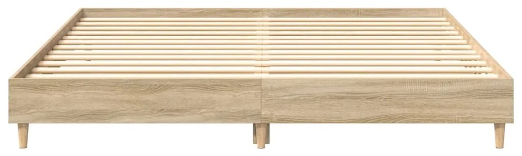 Estrutura de cama sem colchão 200x200 cm carvalho sonoma