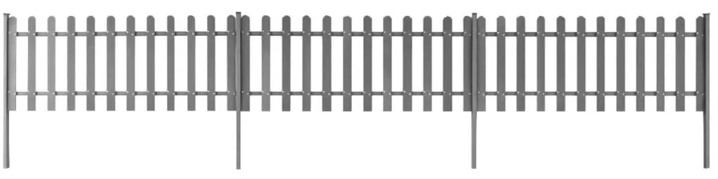 Cerca de estacas c/ postes 3 pcs 600x80 cm WPC