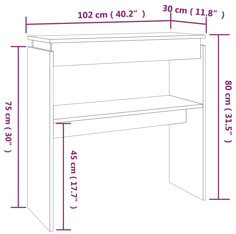 Consola de Entrada Castelo de 102 cm - Cinzento - Design Moderno