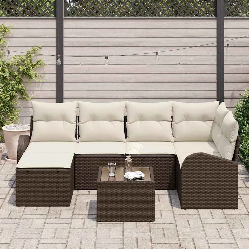 Conjunto de Sofá de Jardim com Almofadas Cinza Rattan Polimérico