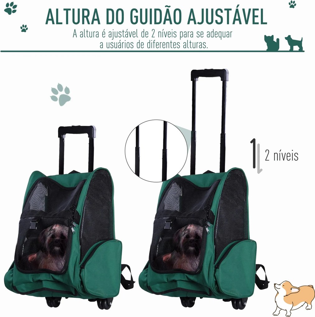 Transportadora 2 em 1 para Animais de Estimação Mochila ou Carrinho de