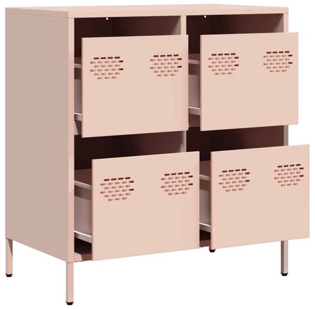 Aparador 68x39x73,5 cm aço laminado a frio rosa