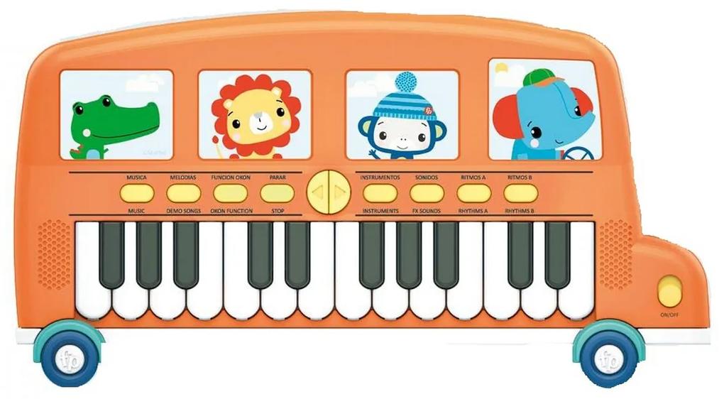 Brinquedo Musical Fisher Price Piano Eletrónico Autocarro