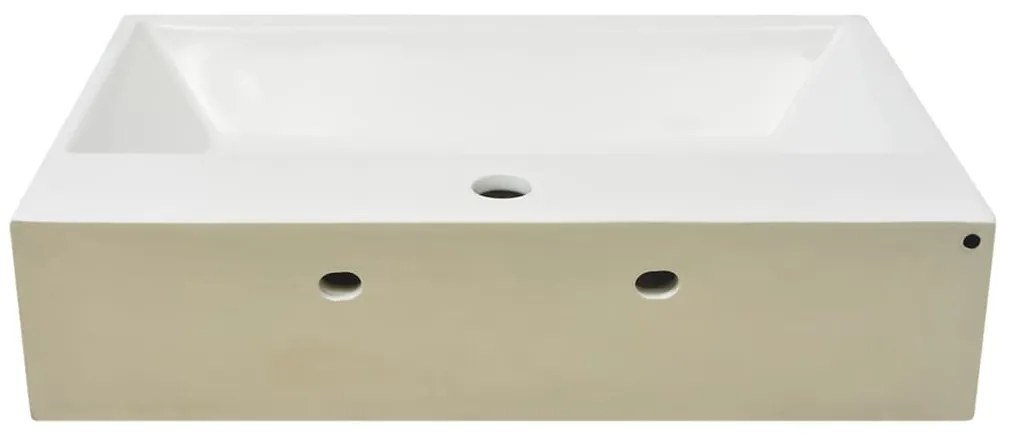 Lavatório + abertura torneira branco cerâmica 60,5x42,5x14,5cm