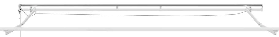 Toldo Retrátil Automático com LED Listrado Vermelho e Branco 500x300 c