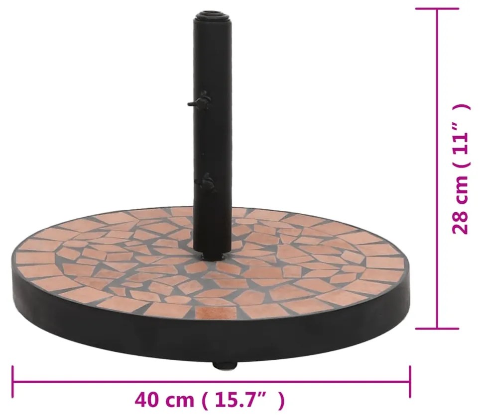 Base para guarda-sol redonda 12 kg terracota