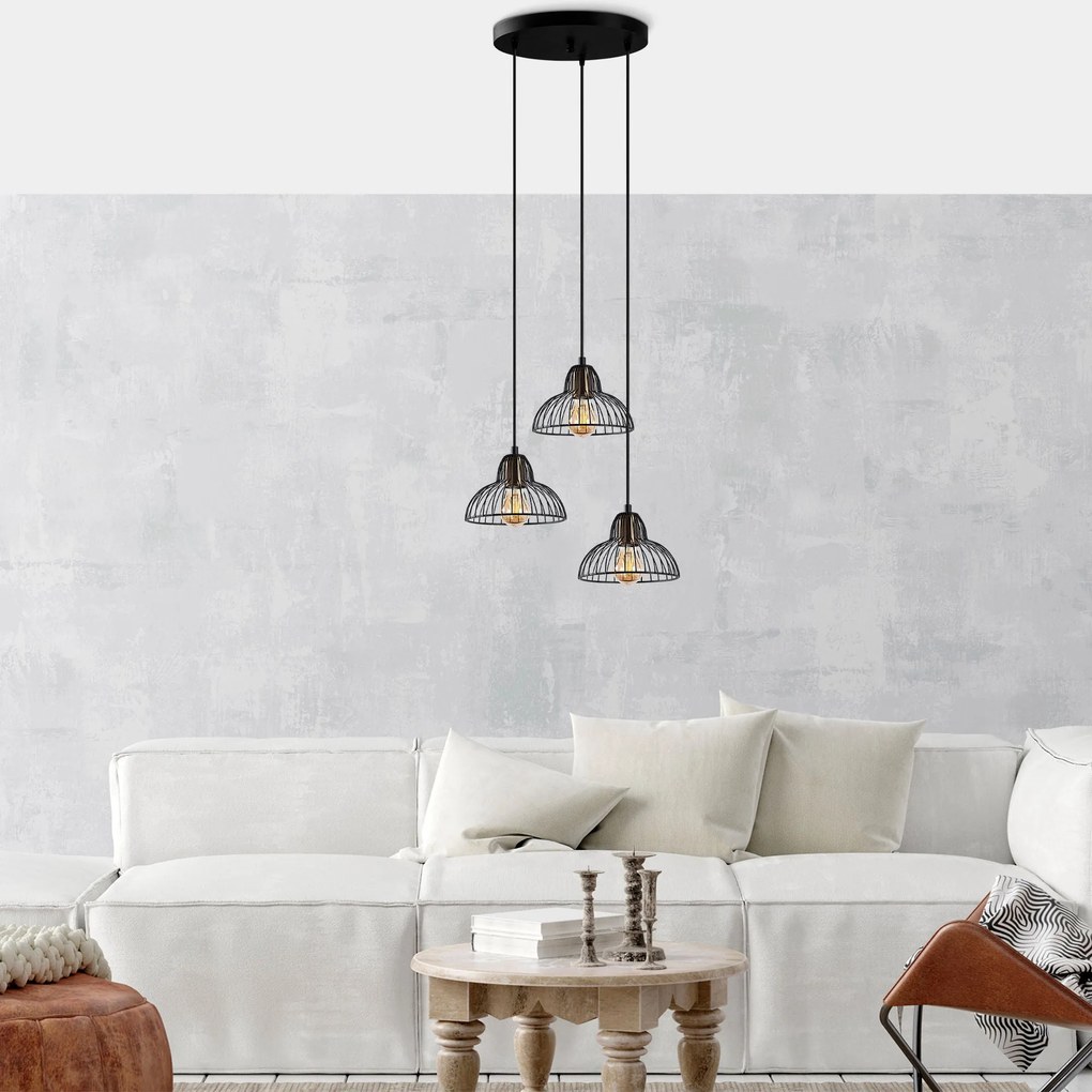 Candeeiro de Teto Dopo – Preto Antigo – 44 x 44 x 114 cm