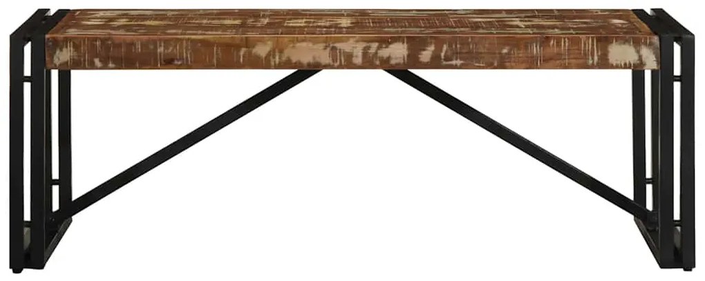 Mesa de centro multicor 100x50x35 cm madeira maciça recuperada