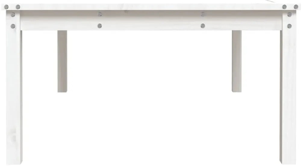 Mesa de jardim 121x82,5x45 cm madeira de pinho maciça branco