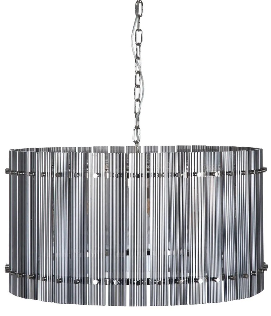 Candeeiro de Teto 76 X 76 X 39 cm Cristal Metal Prata