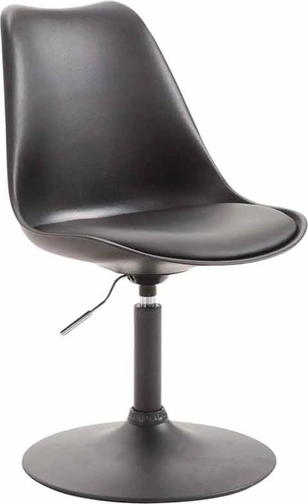 Conjunto de 4 cadeiras de sala de jantar Maverick em plástico com estrutura preta 76-81 x 48 x 57 cm Preto