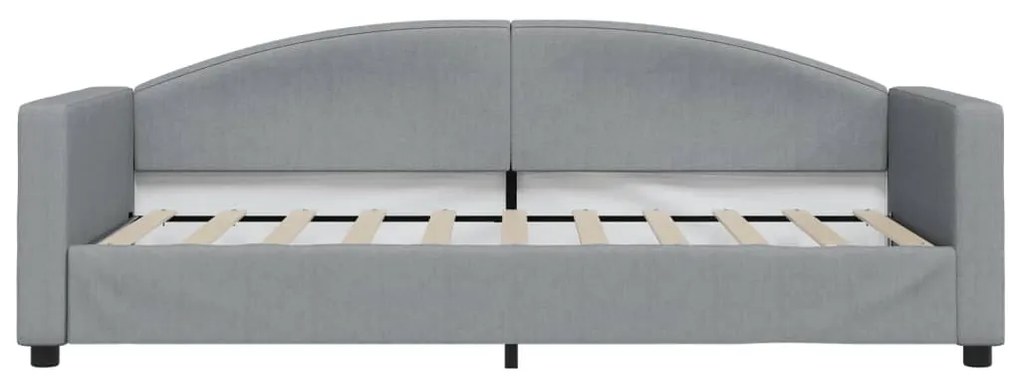 Sofá-cama com colchão 90x190 cm tecido cinzento-claro