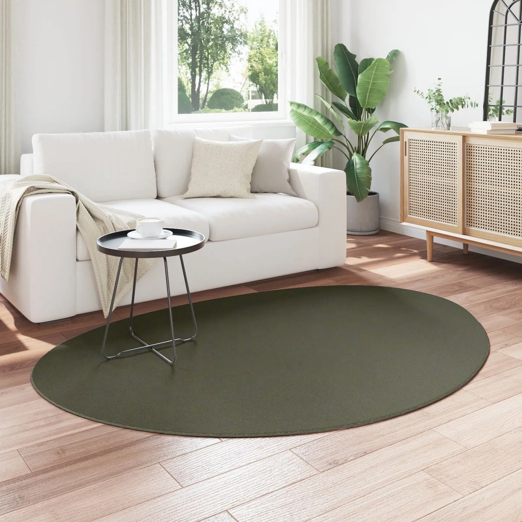 Tapete "HUARTE" de Pelo Curto Suave e Lavável Verde Floresta 140x200 c