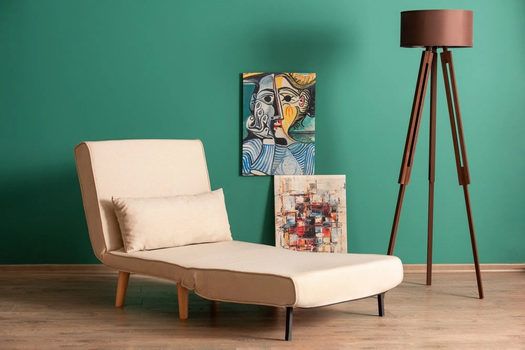 Sofá-cama 1 Lugar Folde – Creme – 180 x 80 cm