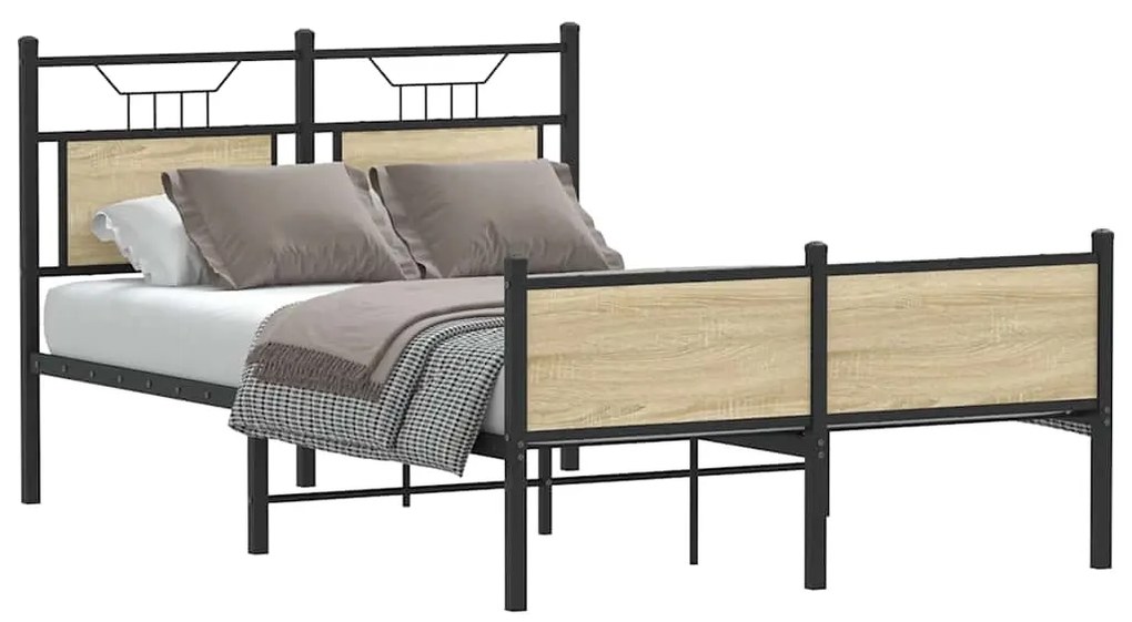 Estrutura cama s/ colchão derivados de madeira carvalho sonoma