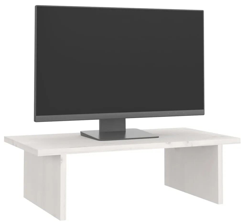 Suporte para monitor 50x27x15 cm pinho maciço branco
