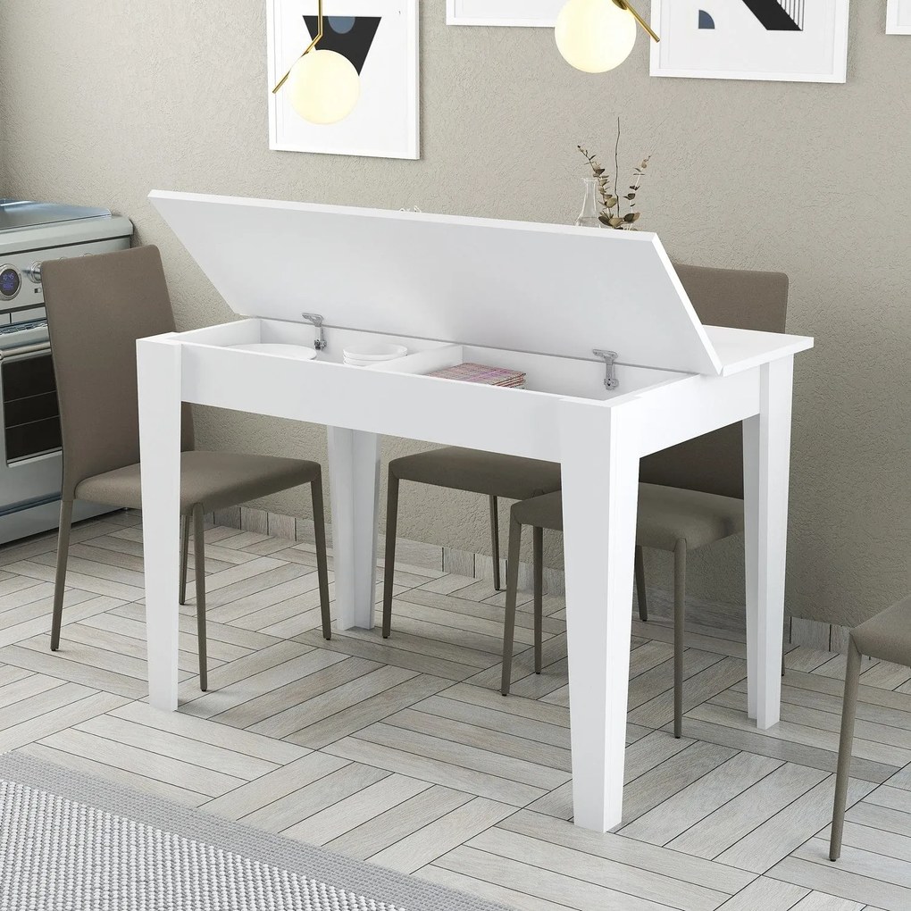 Mesa de Cozinha Kiev – Branco – 110x75x72 cm