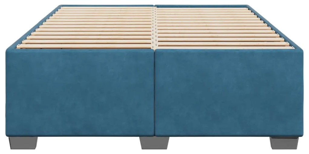 Estrutura de cama 140x200 cm veludo azul