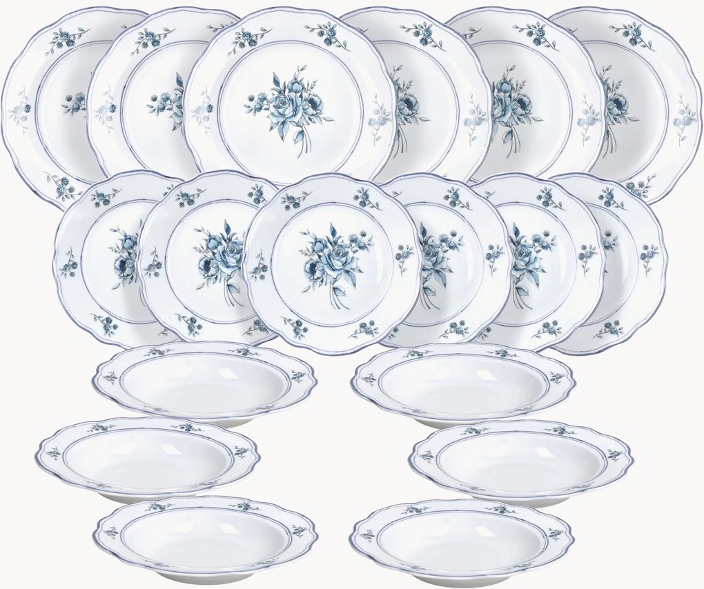 Conjunto de loiça em porcelana Heritage, 6 pessoas, conjunto de 18