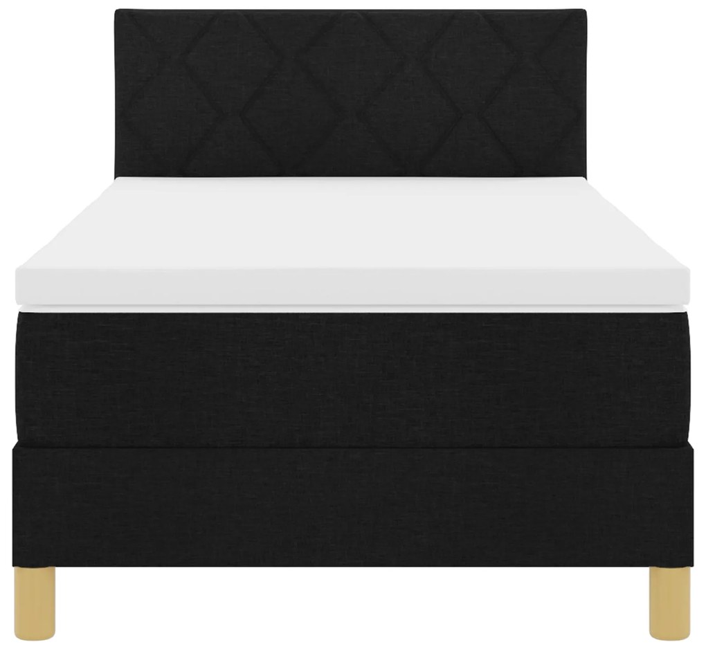 Cama Box com Colchão Preto 90x190 cm Tecido