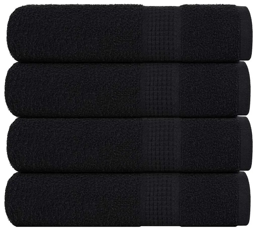 vidaXL Toalhas de banho FROGN 4 pcs 70x140 cm 360 g/m² preto