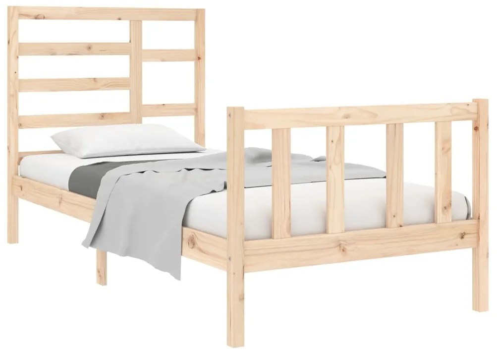 Estrutura de cama pequena solteiro 75x190 cm madeira maciça