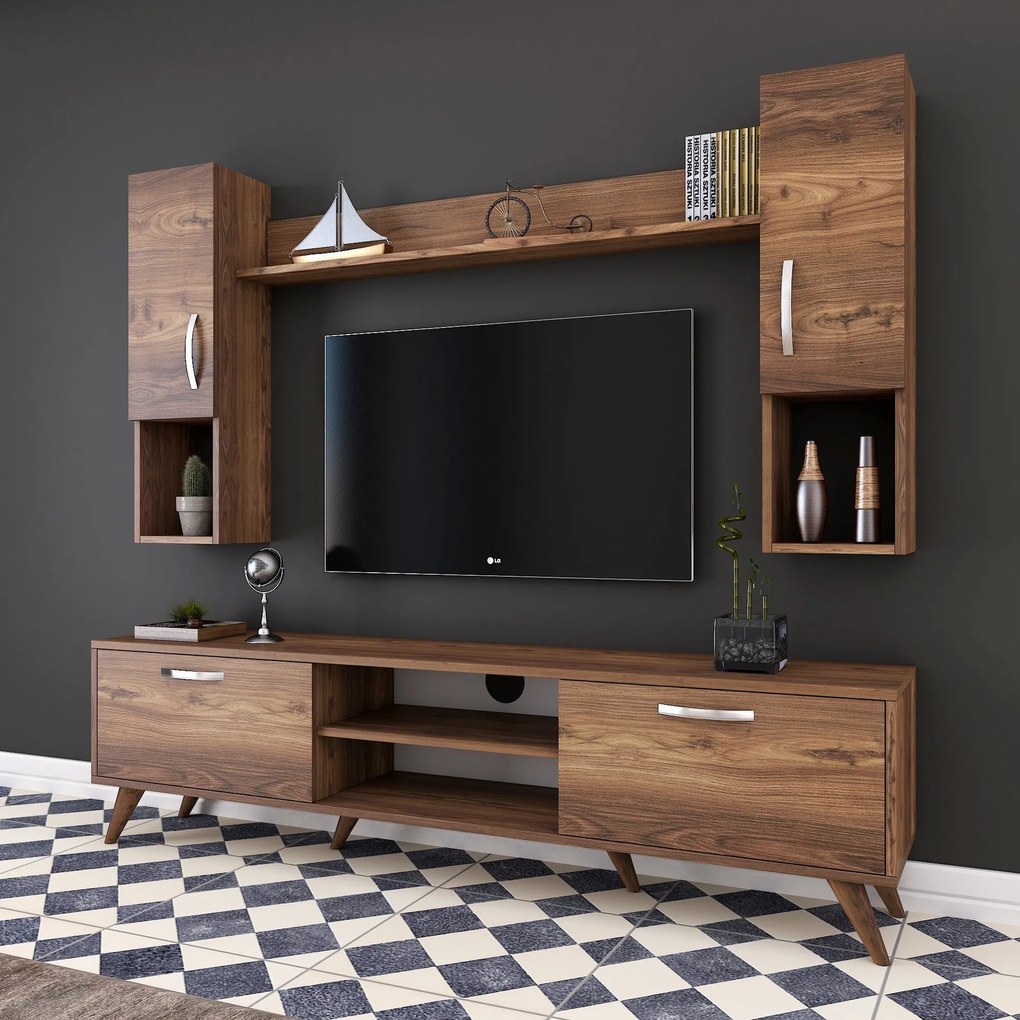 Unidade de TV M27 – Nogueira – 180 cm x 48,6 cm x 35 cm