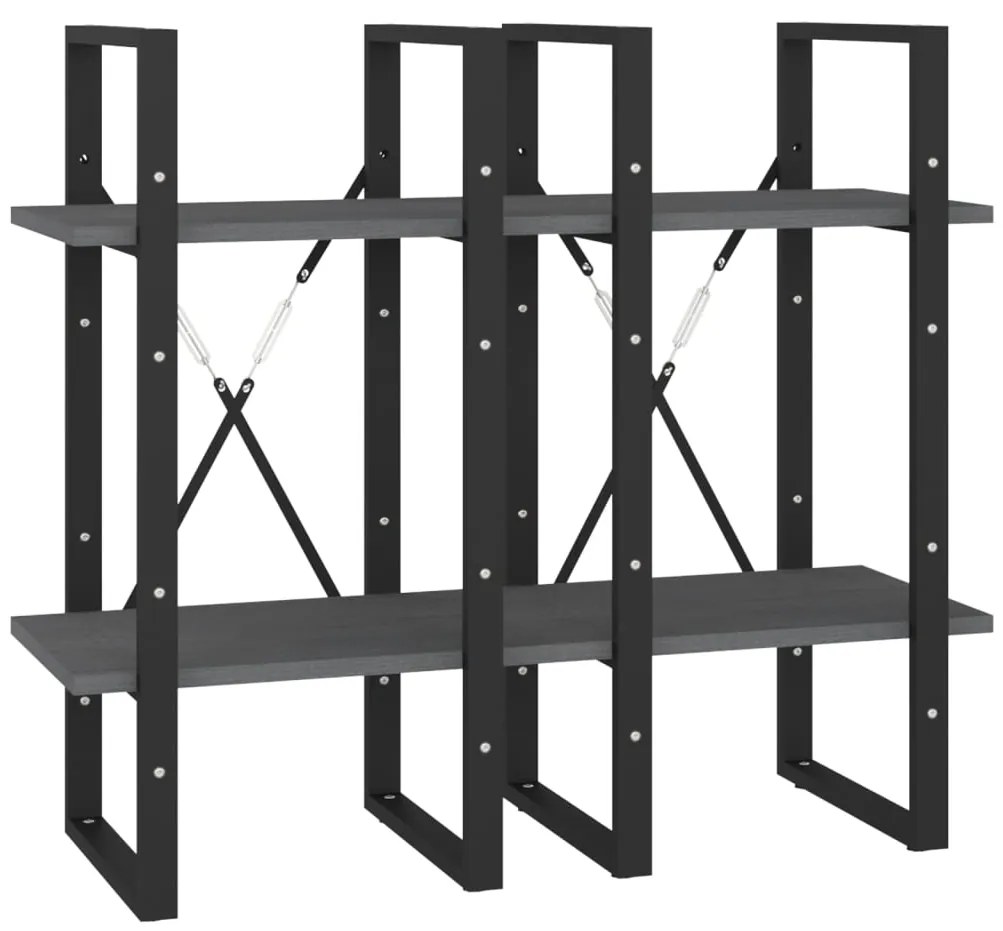 Estante com 4 prateleiras 40x30x140 cm pinho maciço cinzento
