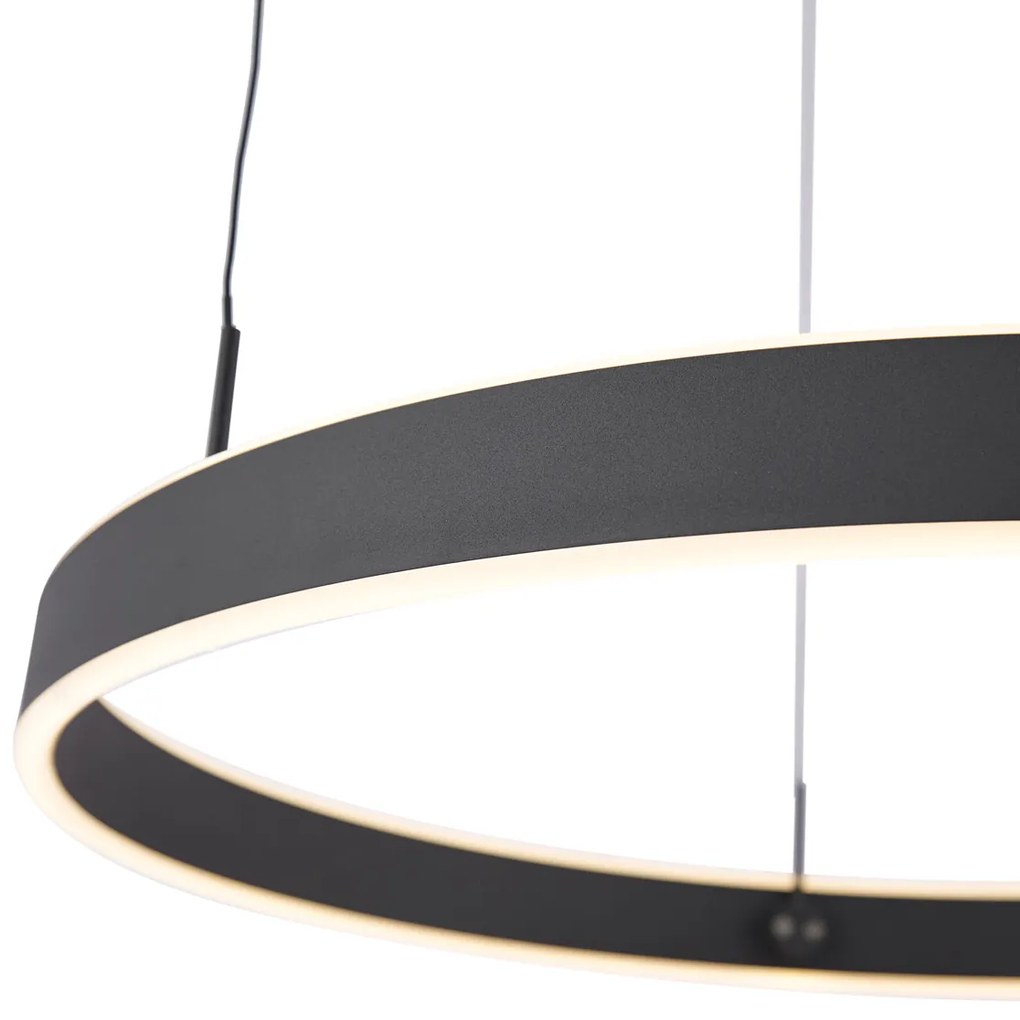 LED Candeeiro suspenso de design preto com 3 níveis de regulação - Titmus Moderno