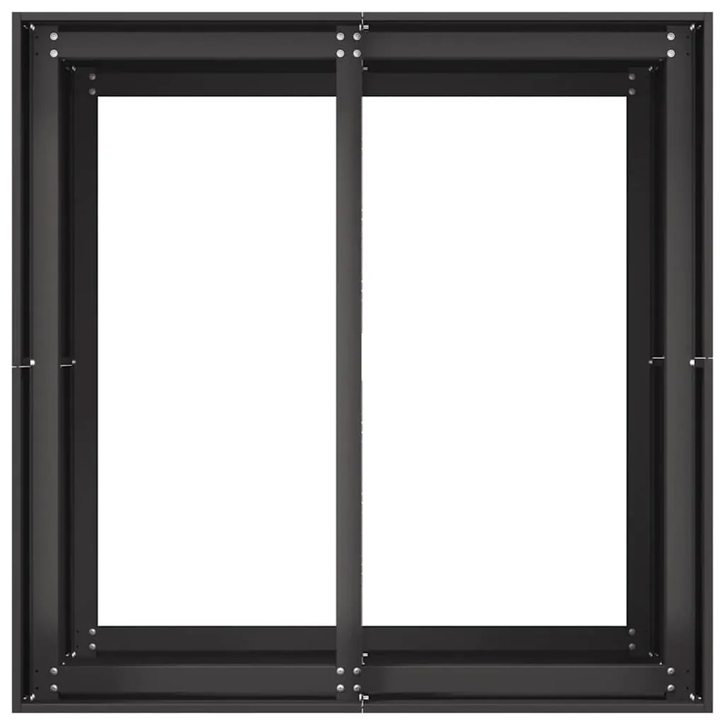 Vaso floreira 80x80x80 cm aço preto