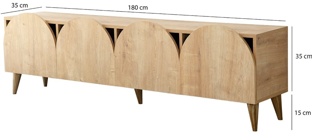 Suporte para TV Mesta – Carvalho – 180x50x35 cm