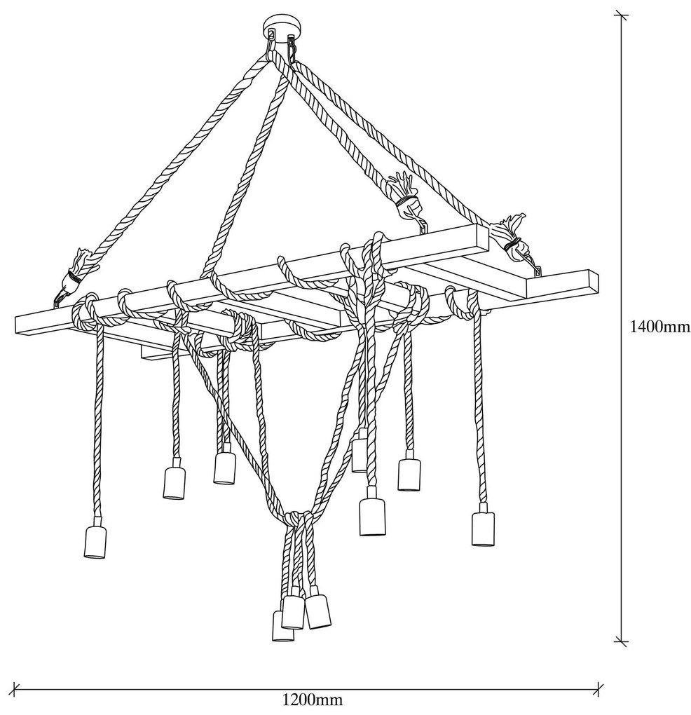 Chandelier Erebos – Madeira – 120 x 42 cm