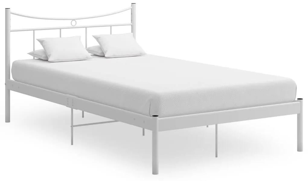 Estrutura de cama 120x200 cm metal e contraplacado branco