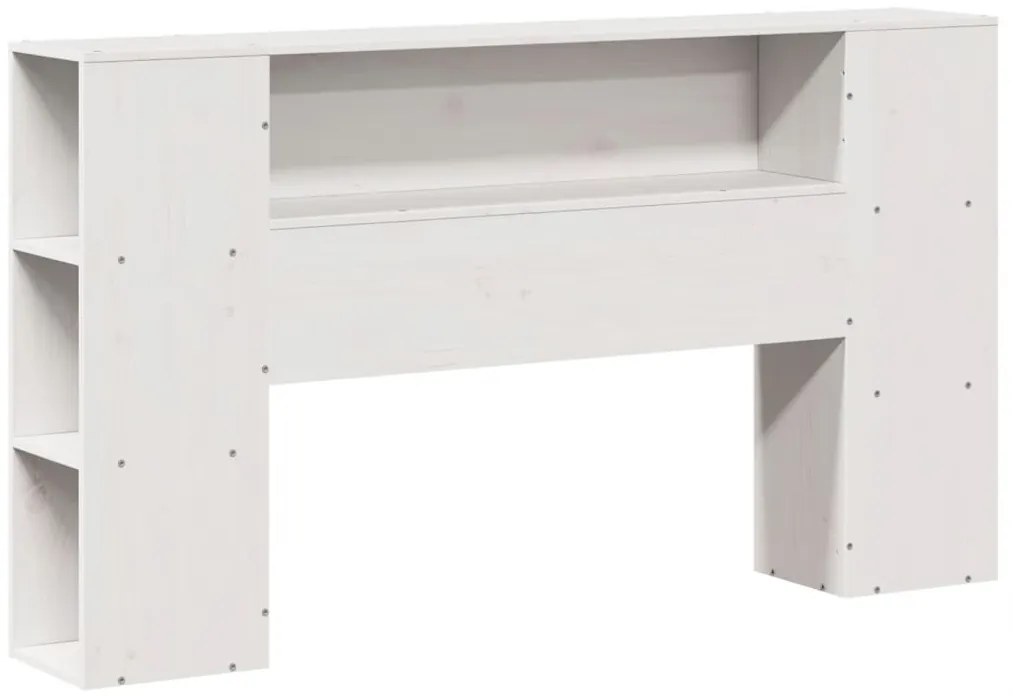 Cama com estante sem colchão 120x200 cm madeira maciça branco