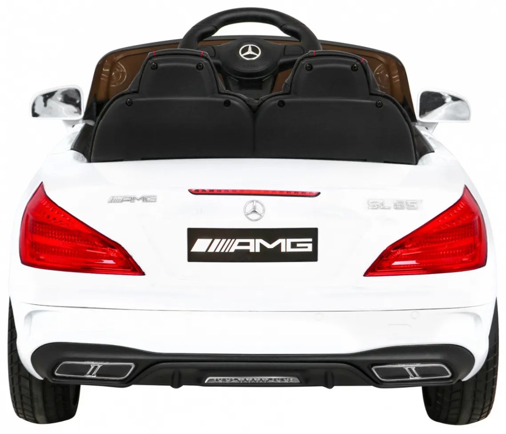 Carro elétrico para Crianças 12V Mercedes Benz AMG SL65 S Rodas de EVA, Assento de couro Branco