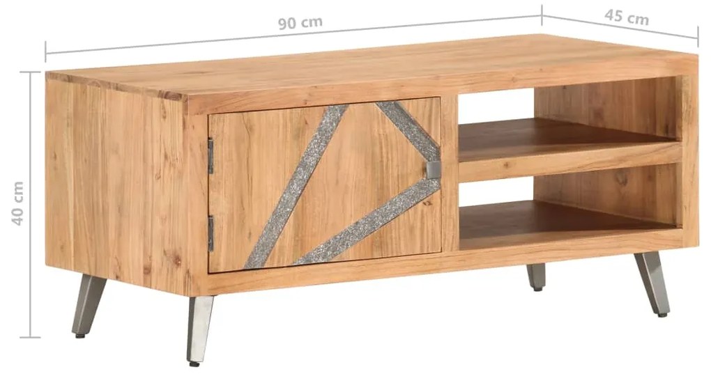 Mesa de centro 90x45x40 cm madeira de acácia maciça