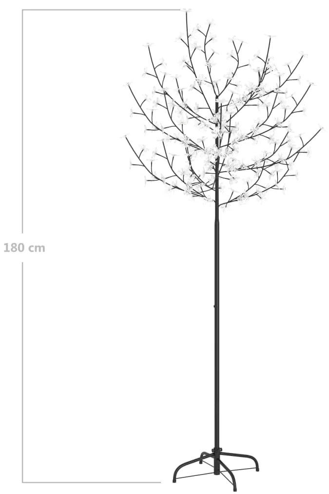 Árvore de Natal 200 LED flor cerejeira luz branco quente 180 cm