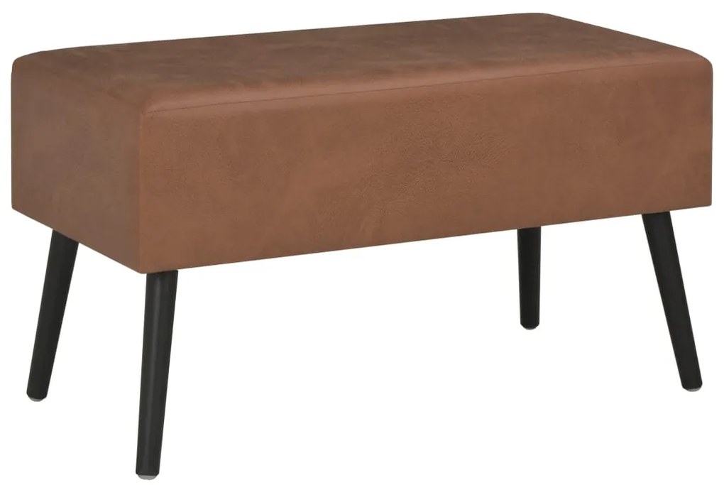 Banco com gavetas 80 cm couro artificial castanho-escuro