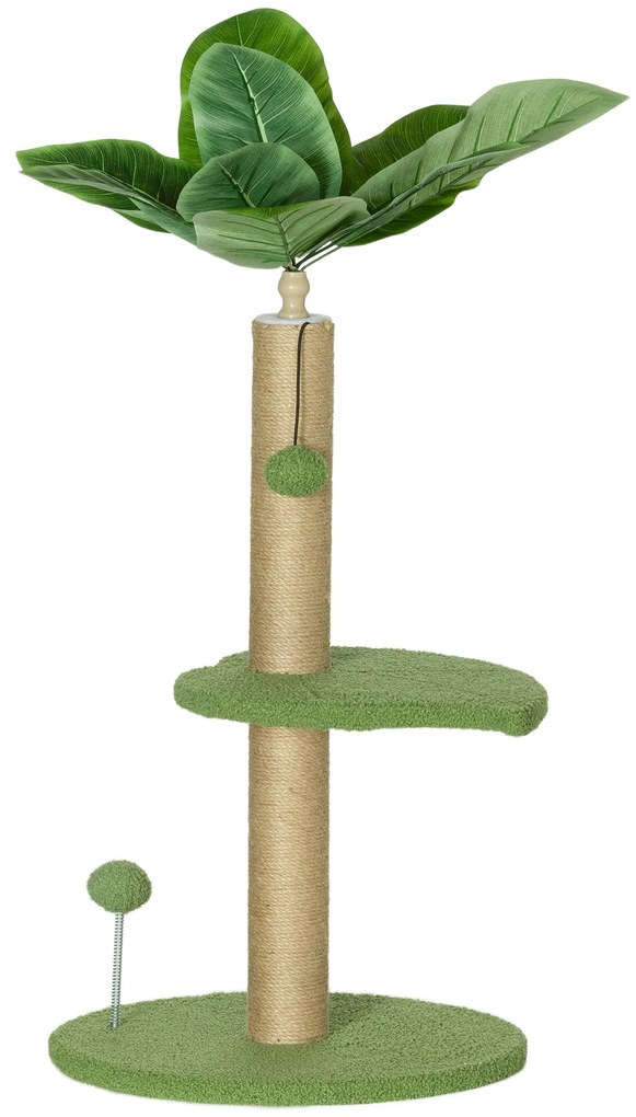 PawHut Árvore para Gato árvore para gato altura 83 cm com arranhador em juta, bolas brinquedos, plataformas em peluche | Aosom Portugal