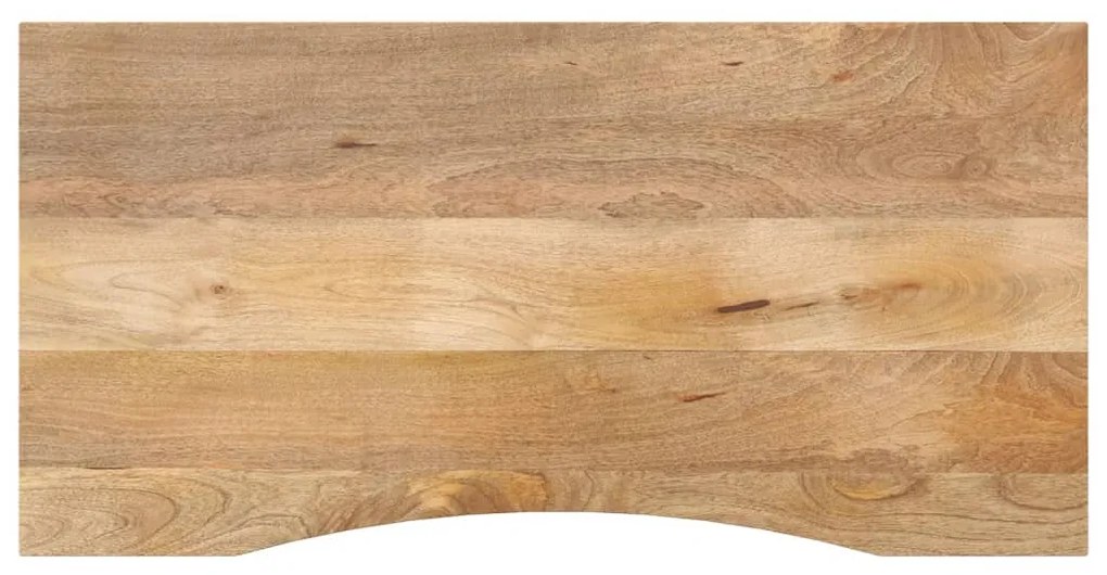 vidaXL Tampo de mesa com curva 110x60x2,5 cm mangueira áspera maciça