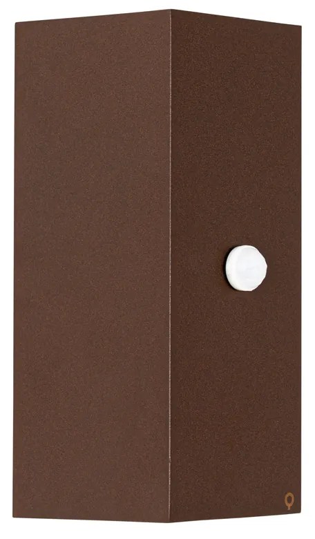 Candeeiro de parede castanho ferrugem 2 luzes GU10 AR70 IP44 com sensor de movimento - Baleno