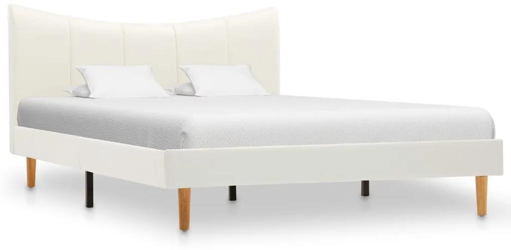 288510 vidaXL Estrutura de cama 120x200 cm couro artificial branco