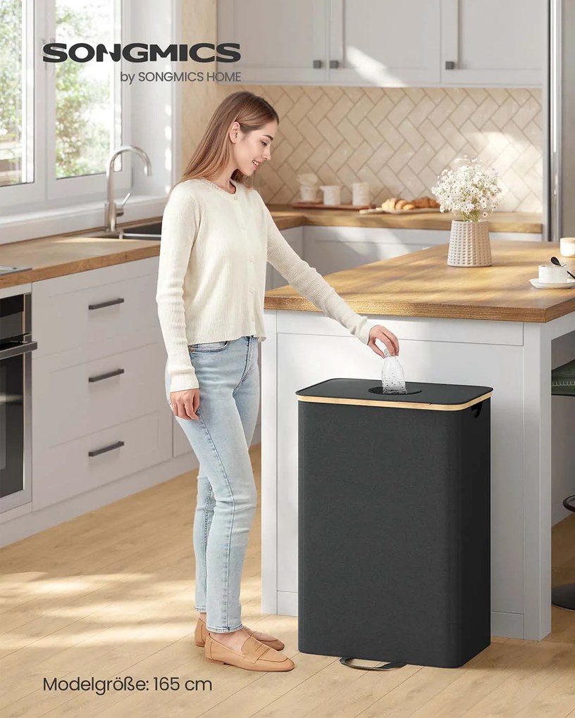 Contentor para recolha de garrafas retornáveis 95 L Preto-bege natural