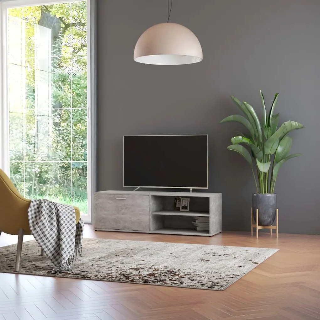 Móvel de TV 120x34x37 cm derivados de madeira cinzento cimento