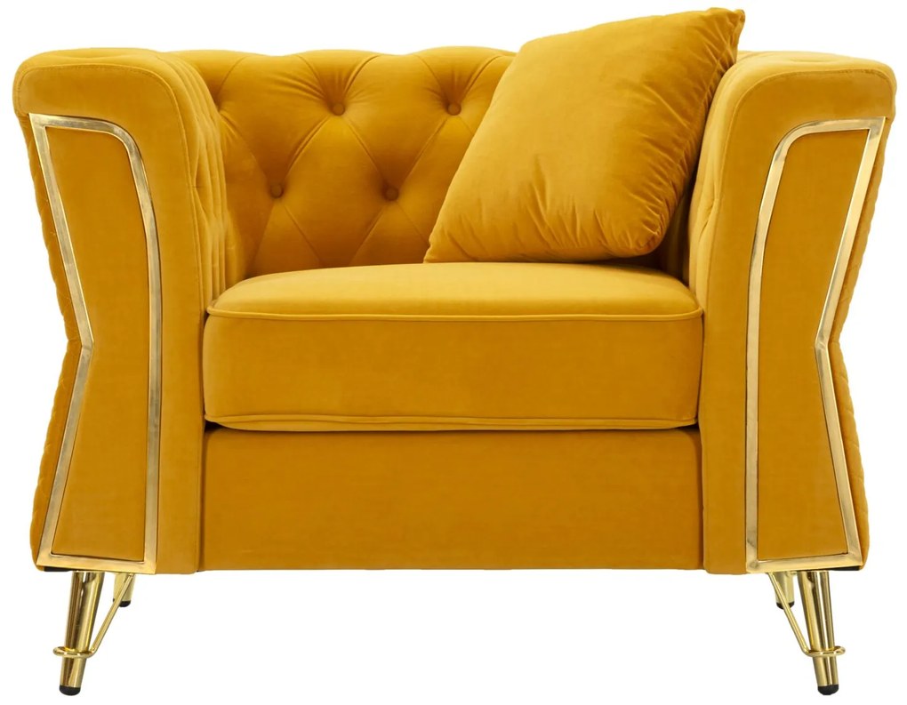 POLTRONA EMY MOSTARDA COM ALMOFADA 104X83X76 CM