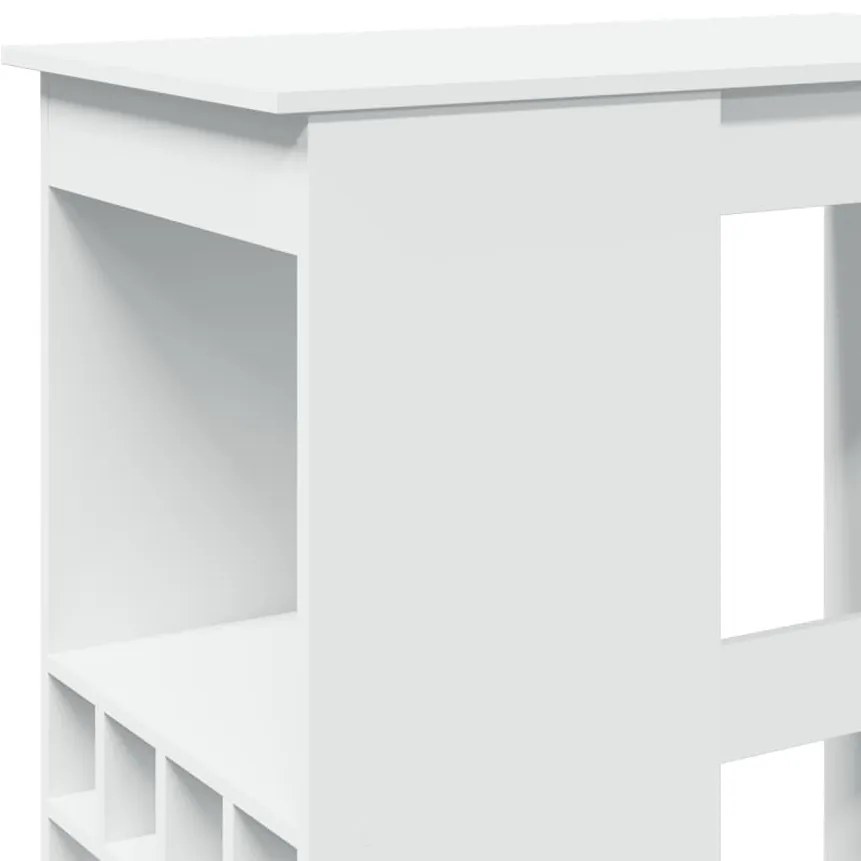 Mesa de bar com prateleiras derivados de madeira branco