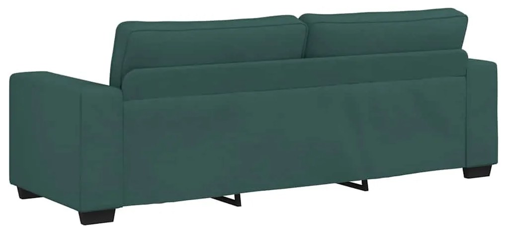 Sofá de 3 lugares 180 cm tecido verde-escuro