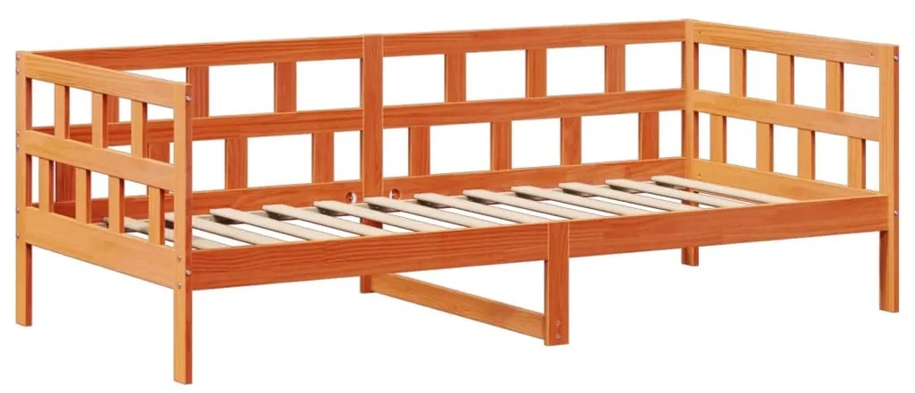 Conj. sofá-cama com telhado 90x200 cm pinho maciço castanho-mel