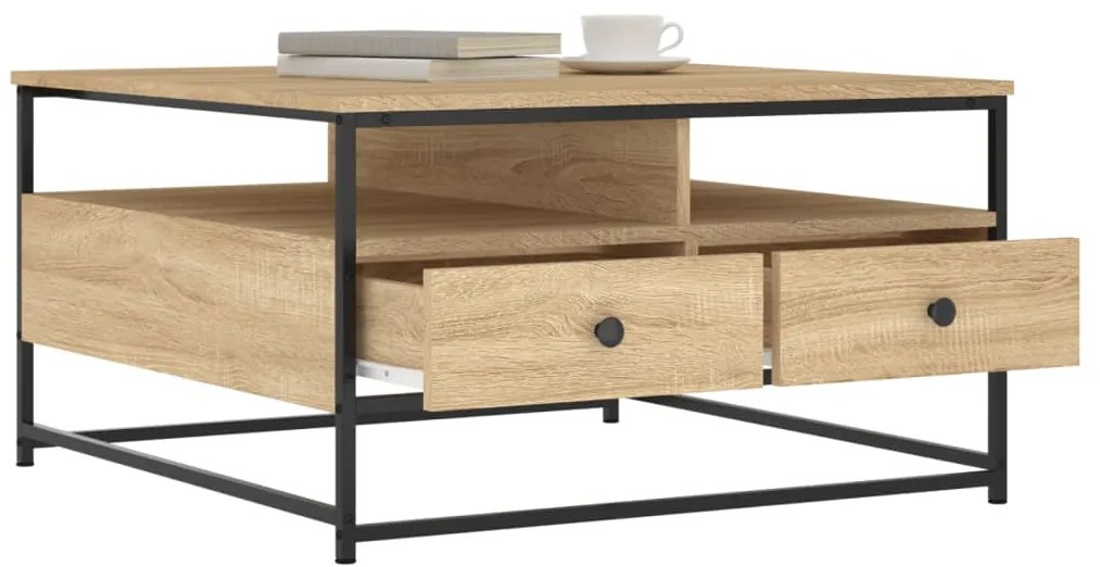 Mesa de centro 80x80x45 derivados de madeira carvalho sonoma